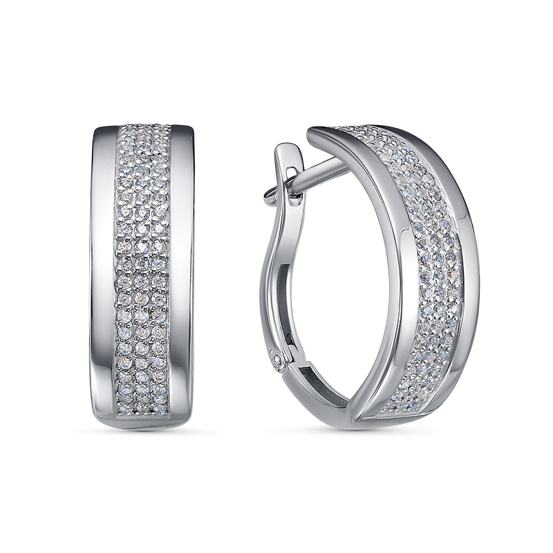 Ювелирное изделие - Серьги из серебра с фианитами в магазине Best-Gold 146916