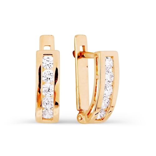 Ювелирное изделие - Серьги из красного золота с фианитами в магазине Best-Gold 103433