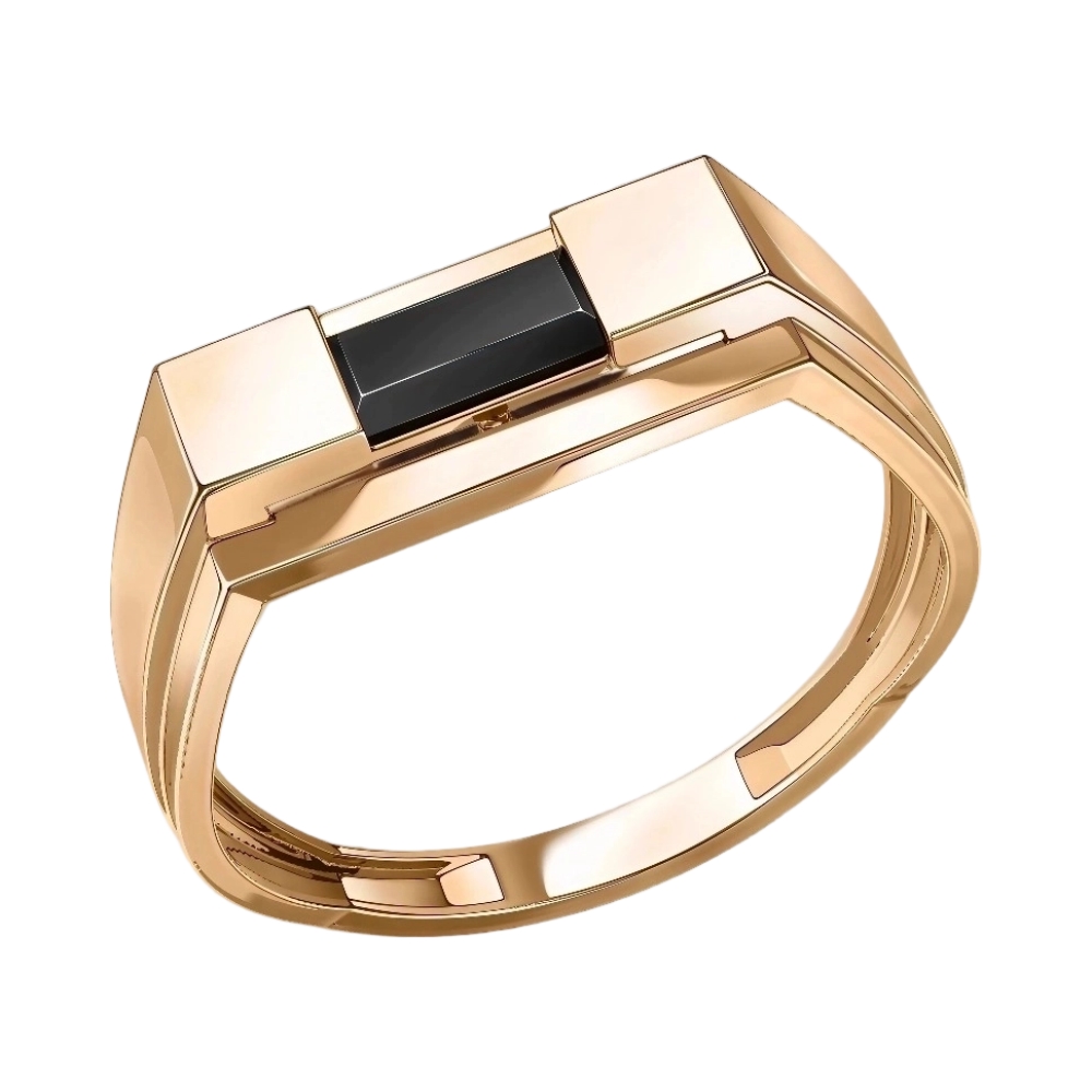 Ювелирное изделие - Печатка мужская из красного золота с шпинелью в магазине Best-Gold 155946