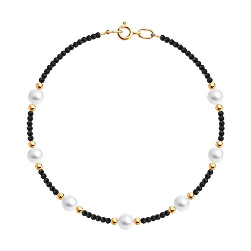 Ювелирное изделие - Браслет из золота с жемчугом и шпинелью в магазине Best-Gold 146960