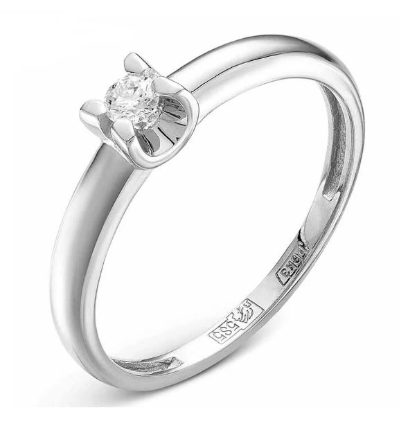 Ювелирное изделие - Кольцо из белого золота с бриллиантом в магазине Best-Gold 153961