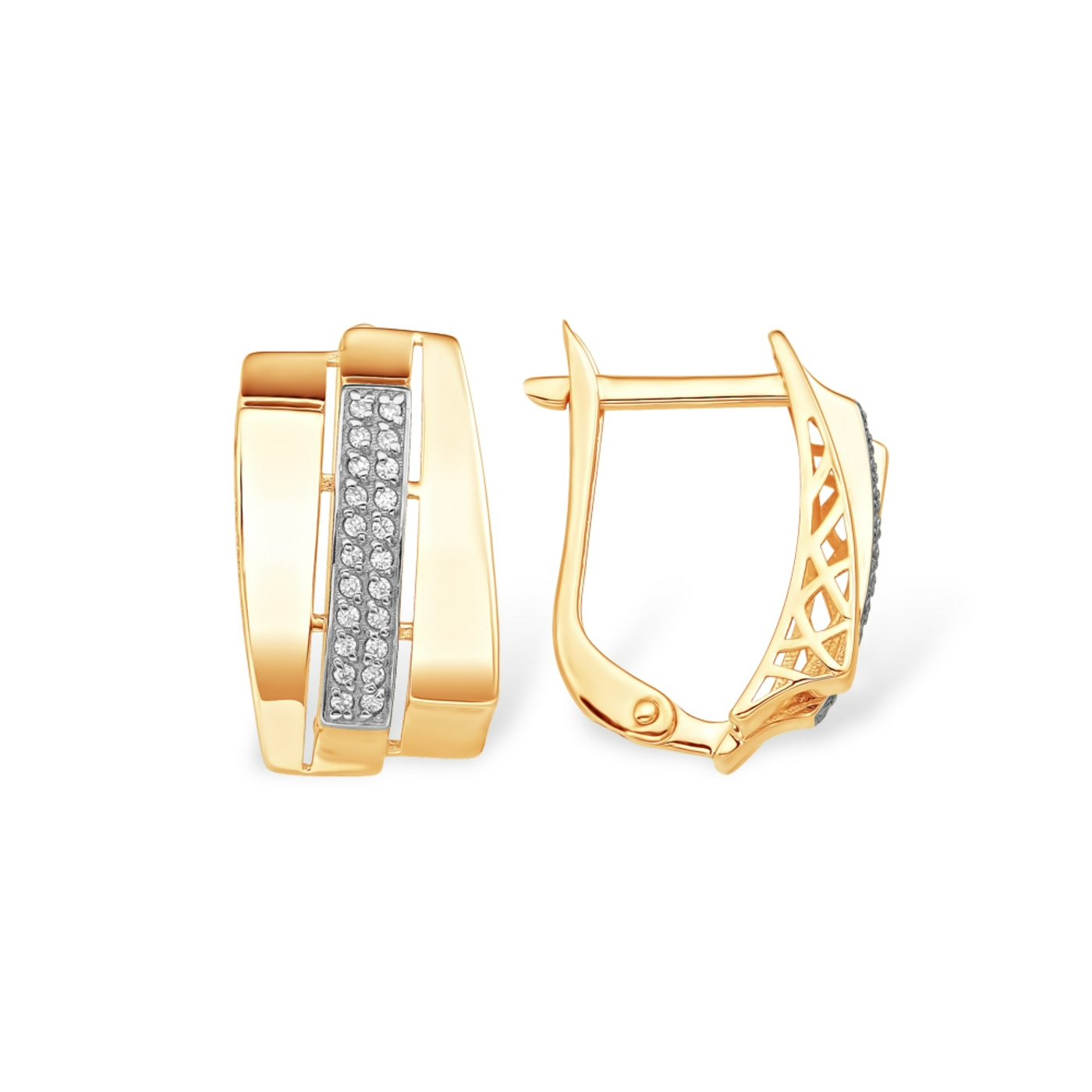 Ювелирное изделие - Серьги из красного золота с фианитами в магазине Best-Gold 152044