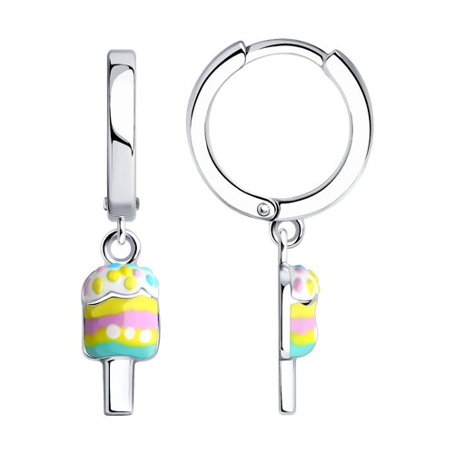 Ювелирное изделие - Серьги из серебра с эмалью в магазине Best-Gold 104643