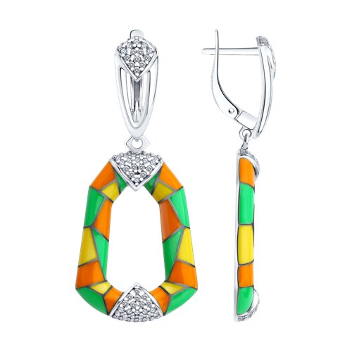 Ювелирное изделие - Серьги из серебра с фианитами в магазине Best-Gold 152818