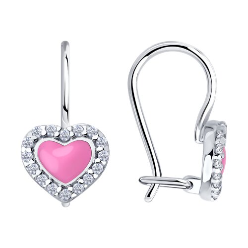 Ювелирное изделие - Серьги из серебра с фианитами и эмалью в магазине Best-Gold 152802