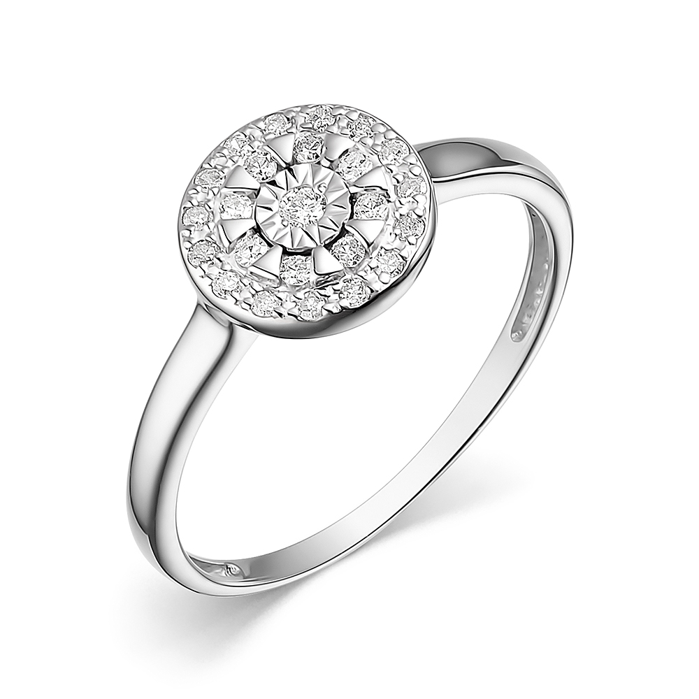 Ювелирное изделие - Кольцо из белого золота с бриллиантами в магазине Best-Gold 148443