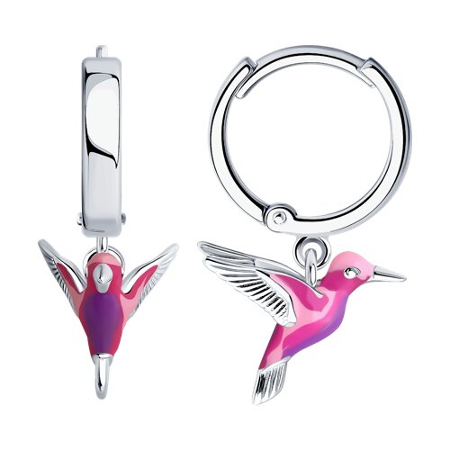 Ювелирное изделие - Серьги из серебра с эмалью в магазине Best-Gold 123437