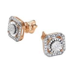 Серьги из красного золота с бриллиантами
