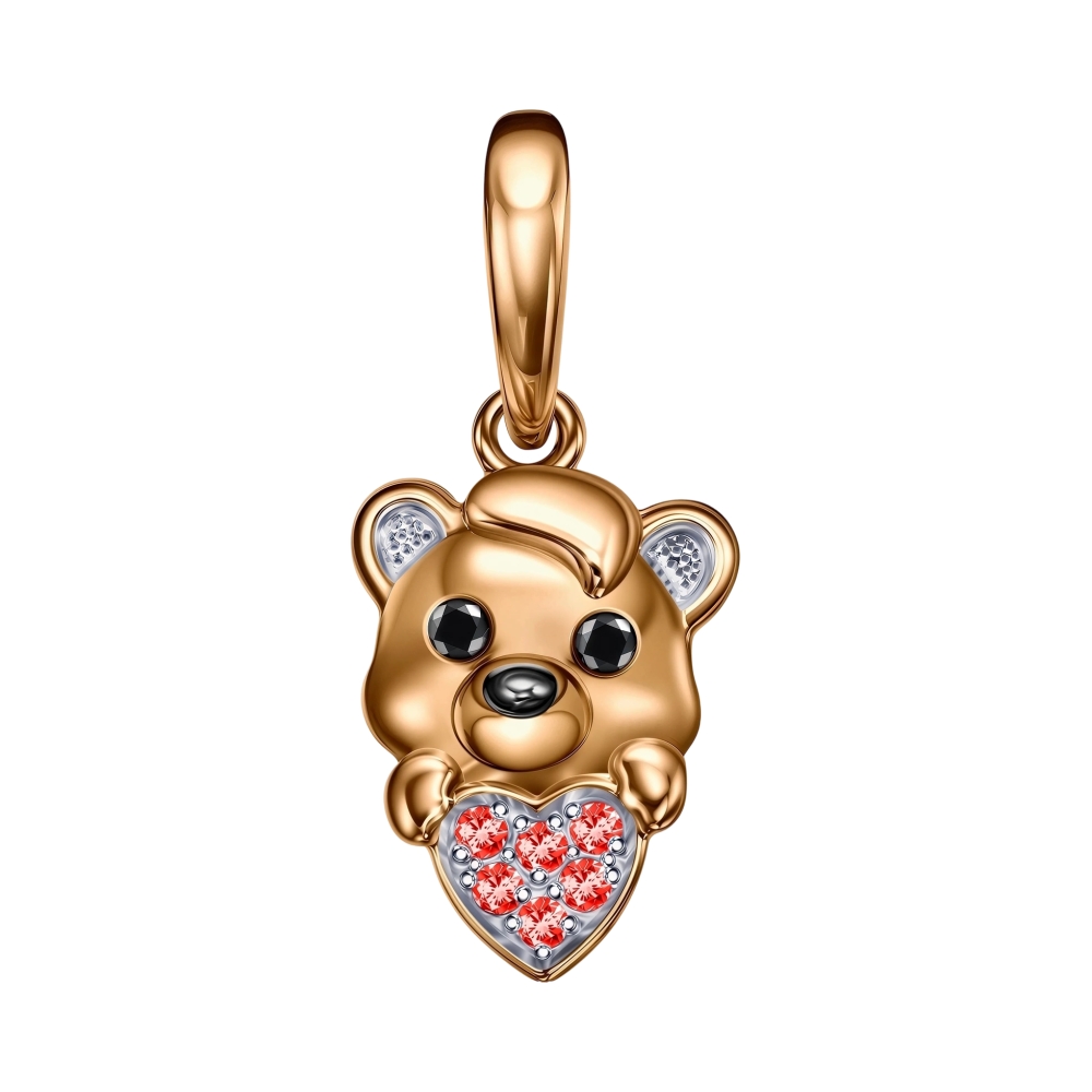 Ювелирное изделие - Подвеска из красногозолота с фианитами в магазине Best-Gold 150617