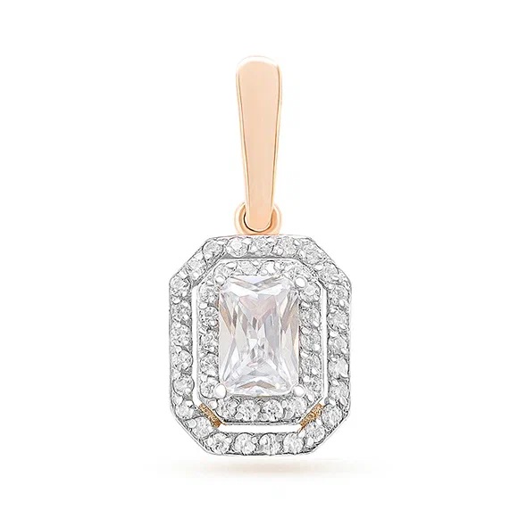 Подвеска из красного золота с фианитами