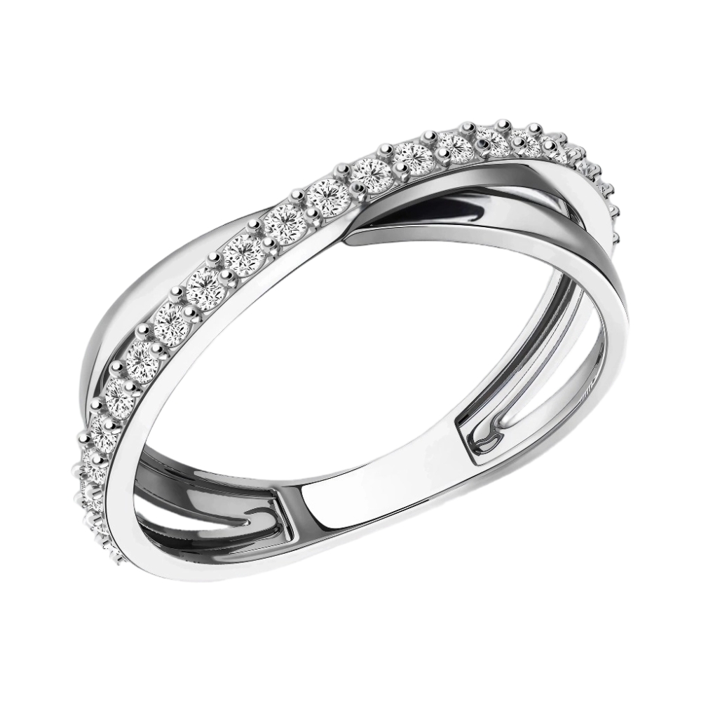 Ювелирное изделие - Кольцо из белого золота с фианитами в магазине Best-Gold 155984