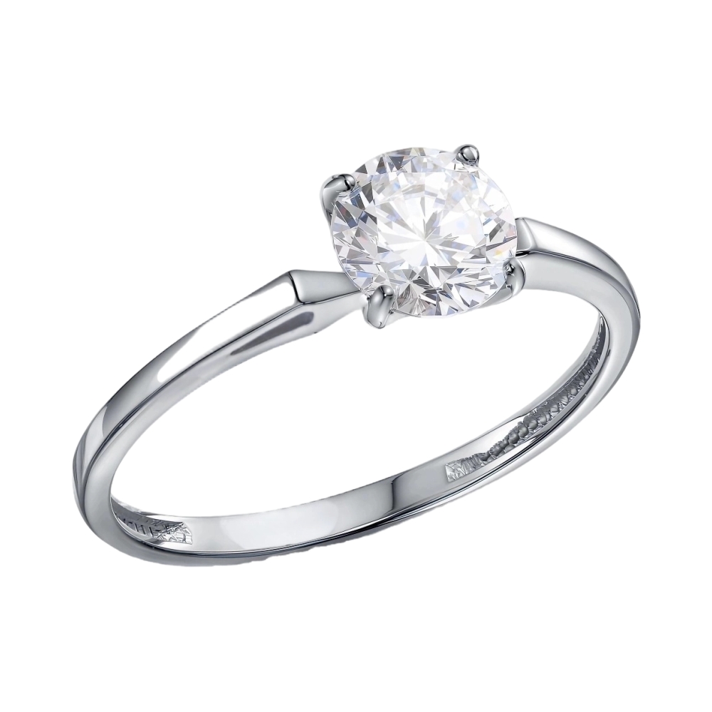 Ювелирное изделие - Кольцо помолвочное из белого золота с бриллиантом в магазине Best-Gold 157012