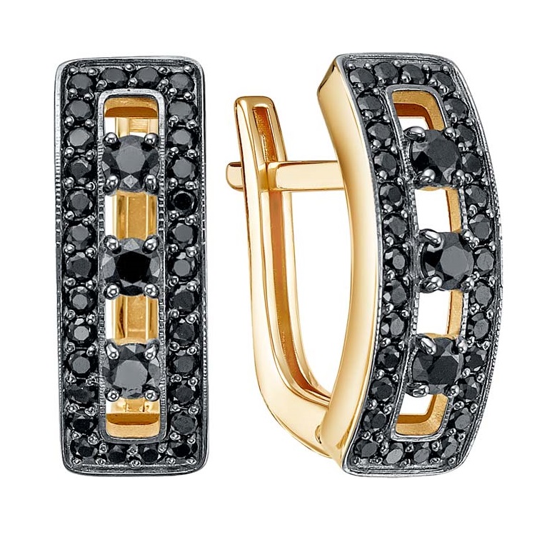 Ювелирное изделие - Серьги из жёлтого золота с фианитами в магазине Best-Gold 034991