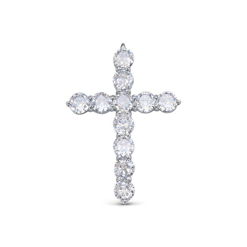 Крест из серебра с фианитами