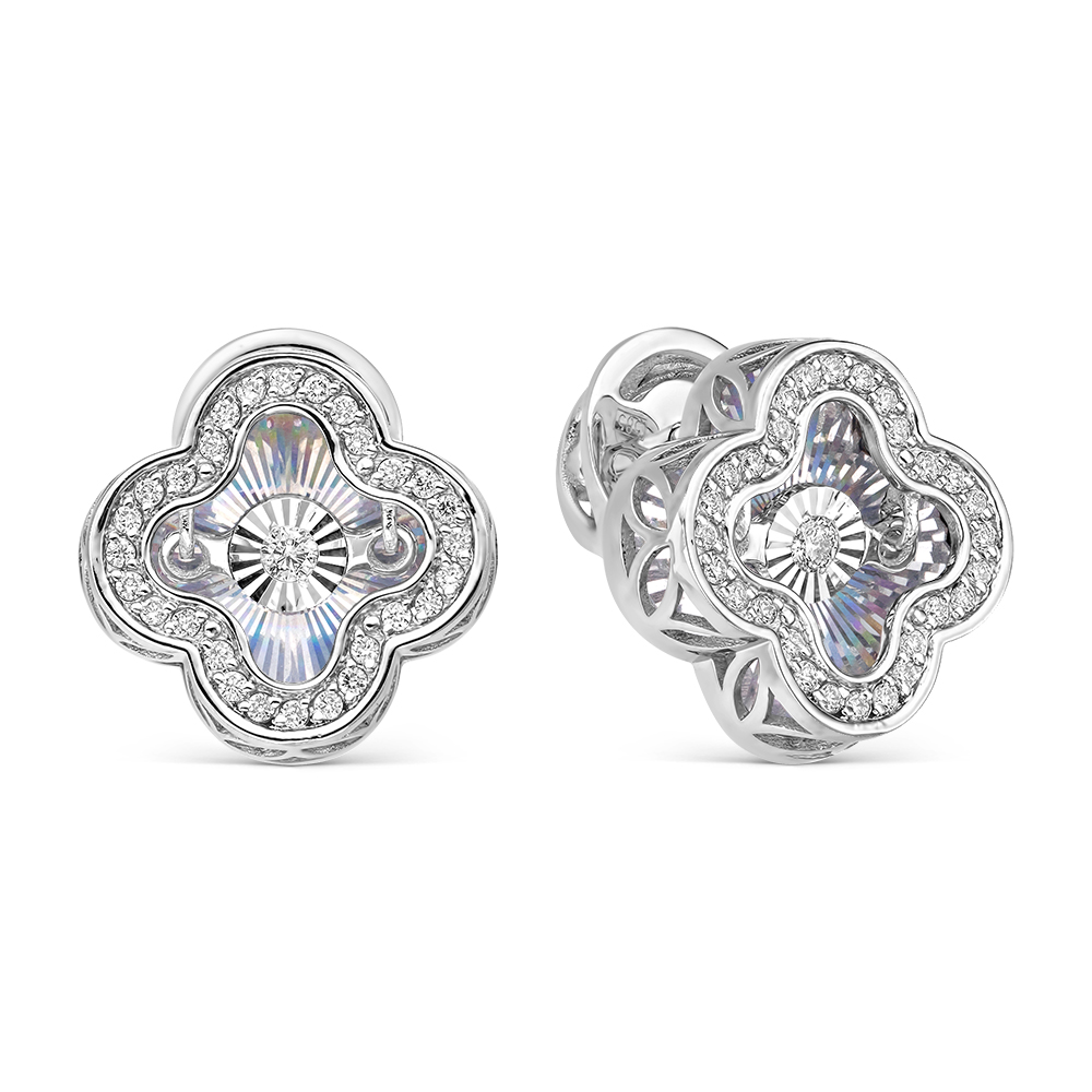 Серьги из белого золота с бриллиантами