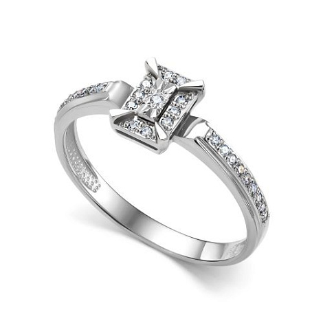 Кольцо из белого золота с бриллиантами