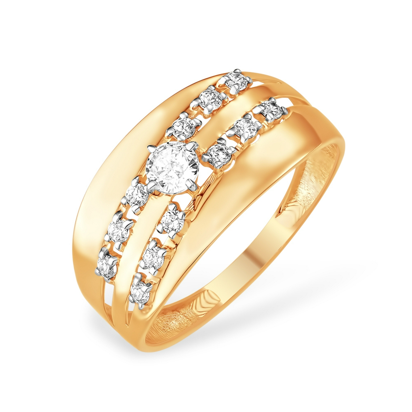 Ювелирное изделие - Кольцо из красного золота с фианитами в магазине Best-Gold 151546