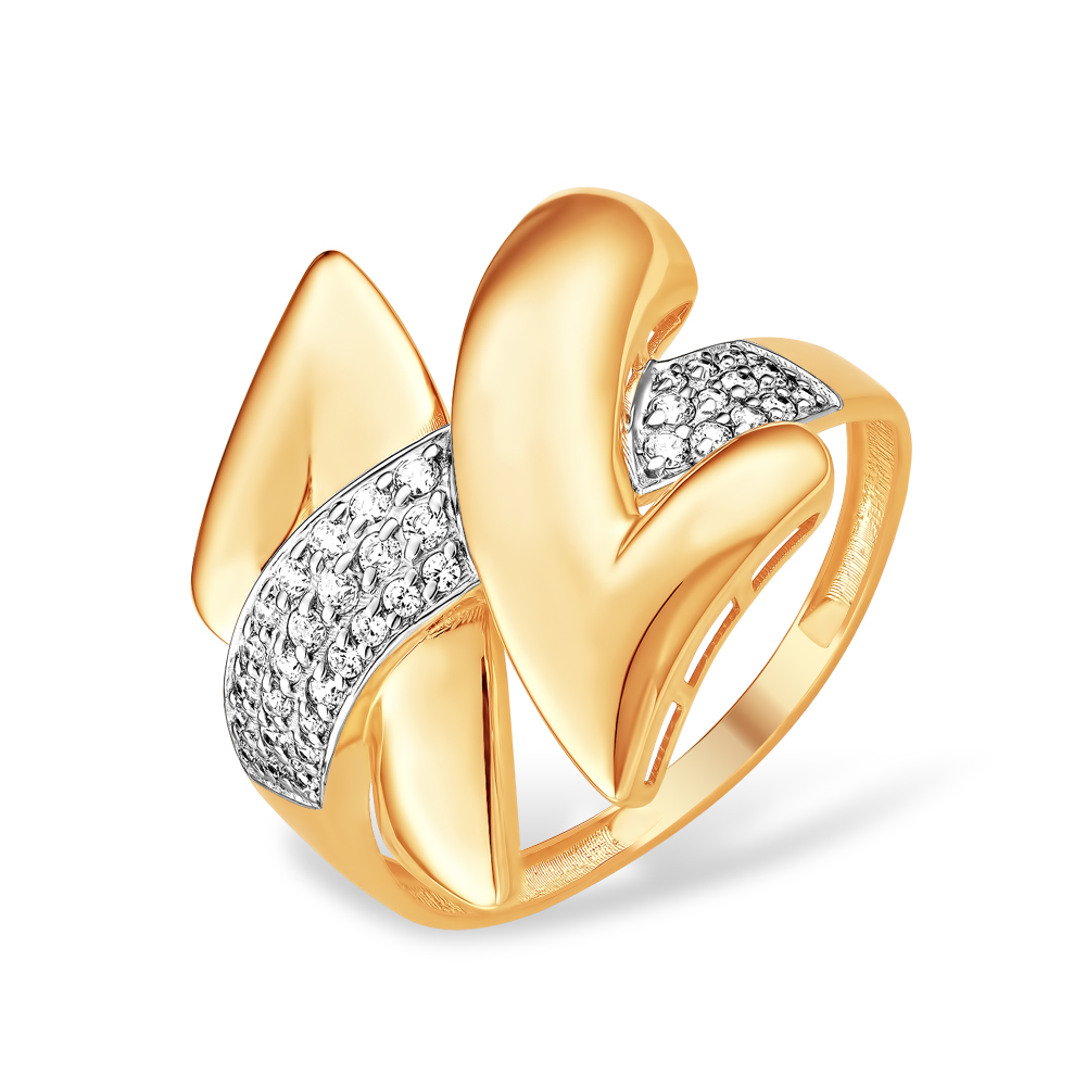 Ювелирное изделие - Кольцо из красного золота с фианитами в магазине Best-Gold 144936