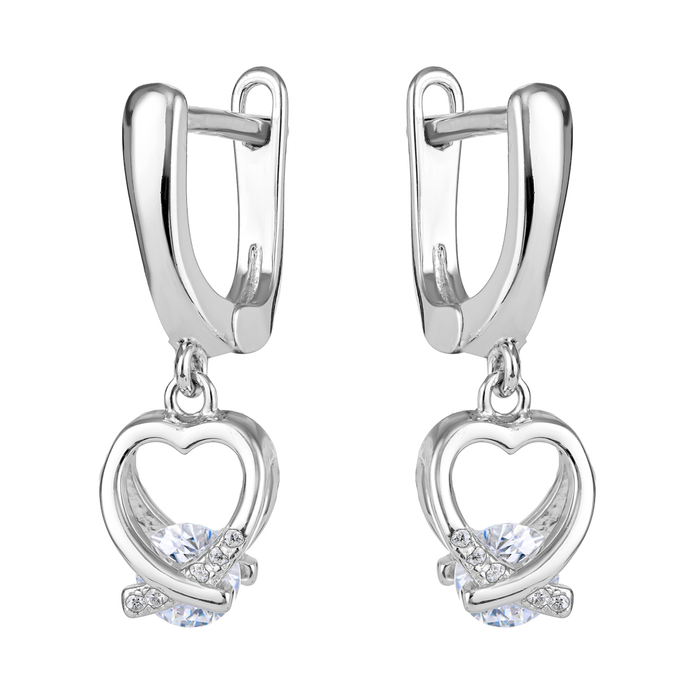 Ювелирное изделие - Серьги из серебра с цирконием в магазине Best-Gold 146580