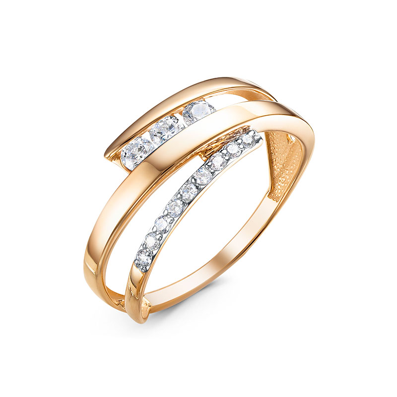 Ювелирное изделие - Кольцо из красного золота с фианитами в магазине Best-Gold 128065