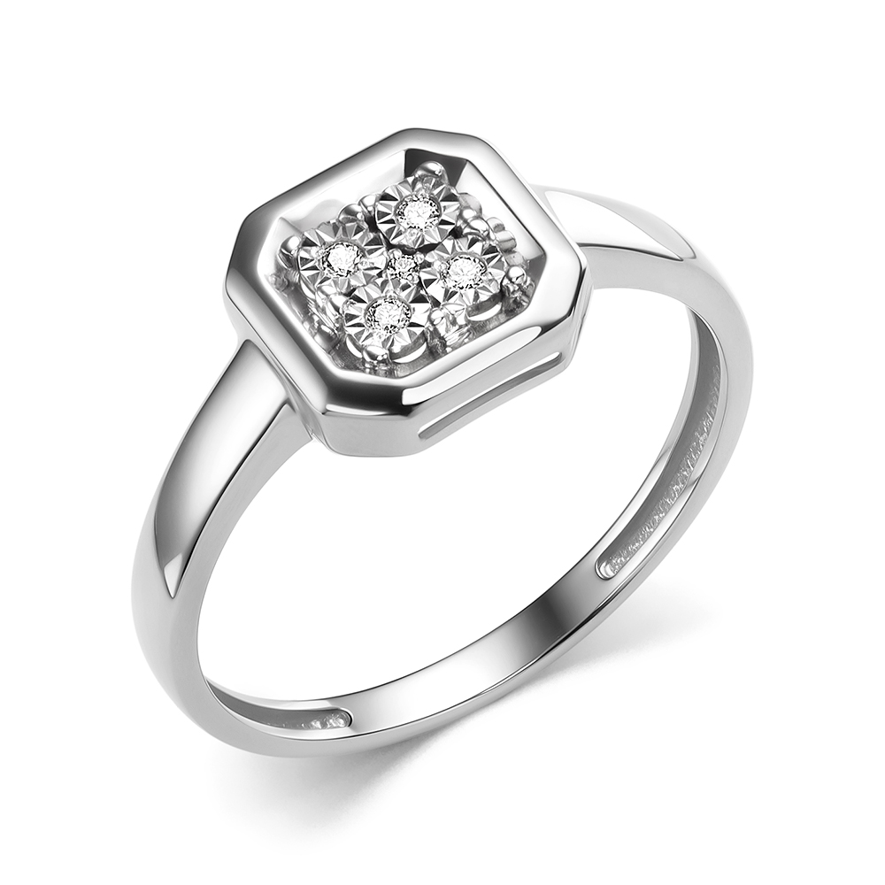 Ювелирное изделие - Кольцо из белого золота с бриллиантами в магазине Best-Gold 157316