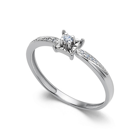 Кольцо из белого золота с бриллиантами