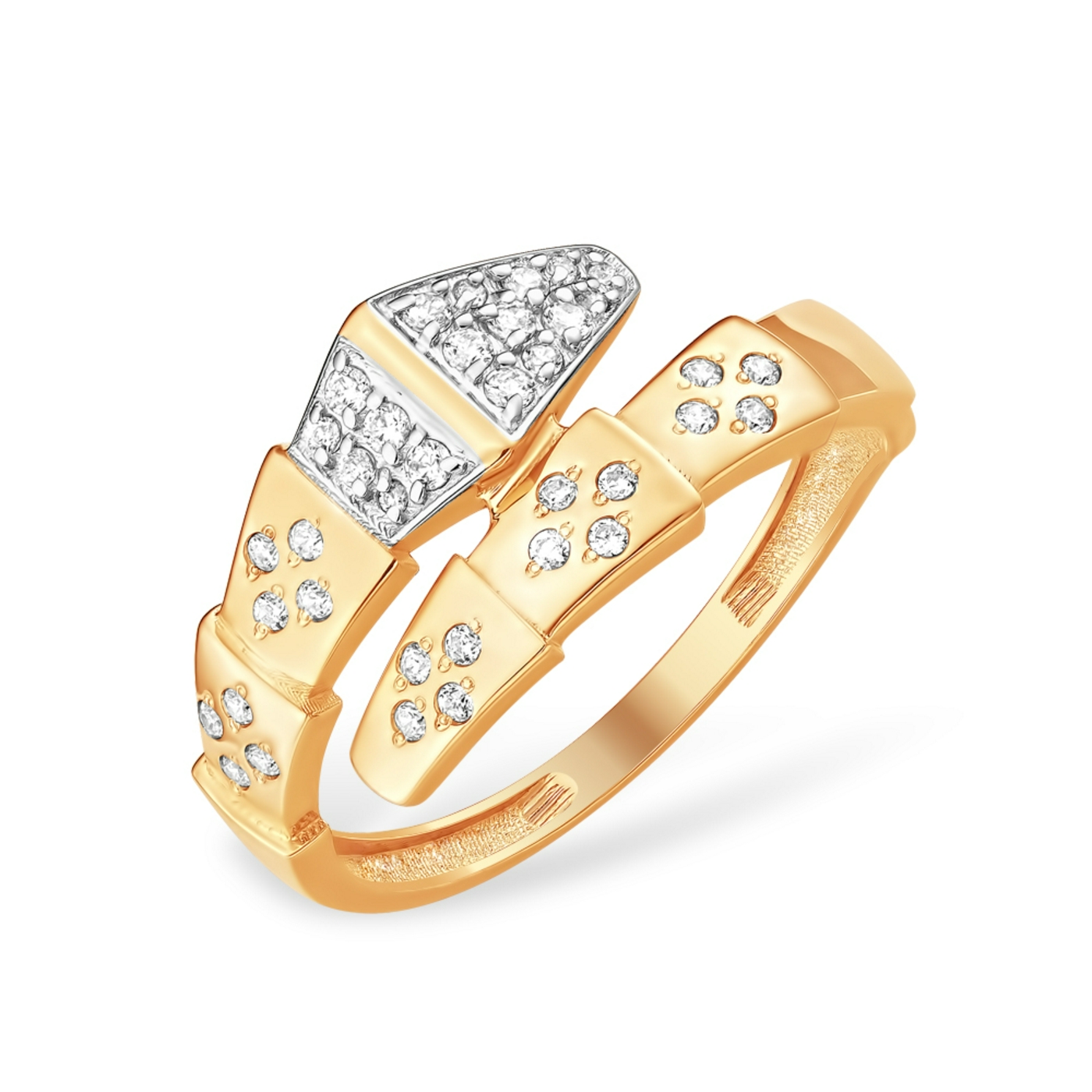 Ювелирное изделие - Кольцо из красного золота с фианитами в магазине Best-Gold 152035