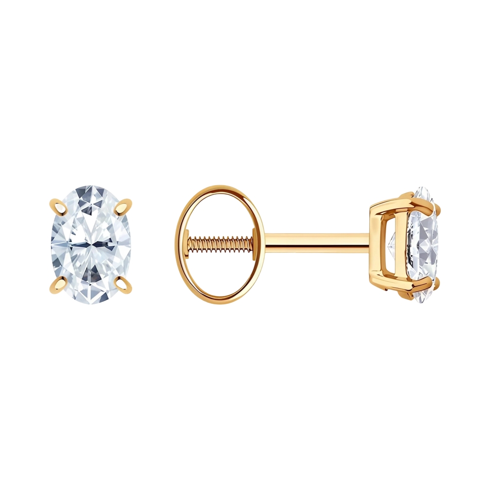 Ювелирное изделие - Серьги из красного золота с фианитами в магазине Best-Gold 155333