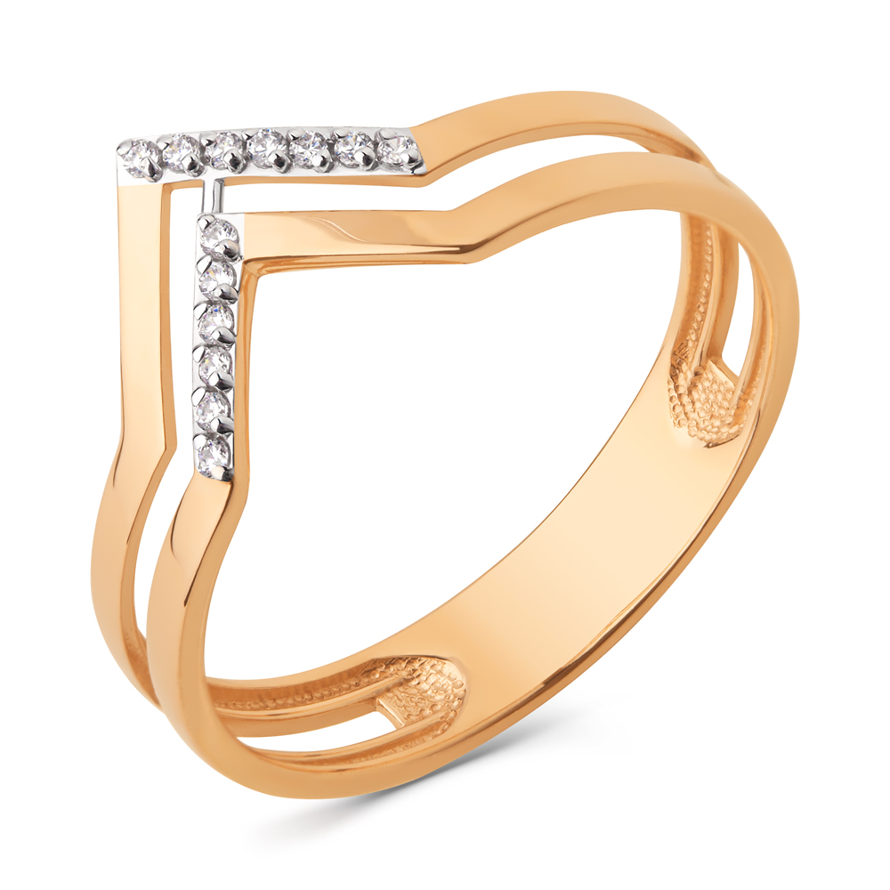 Ювелирное изделие - Кольцо из красного золота с фианитами в магазине Best-Gold 145442