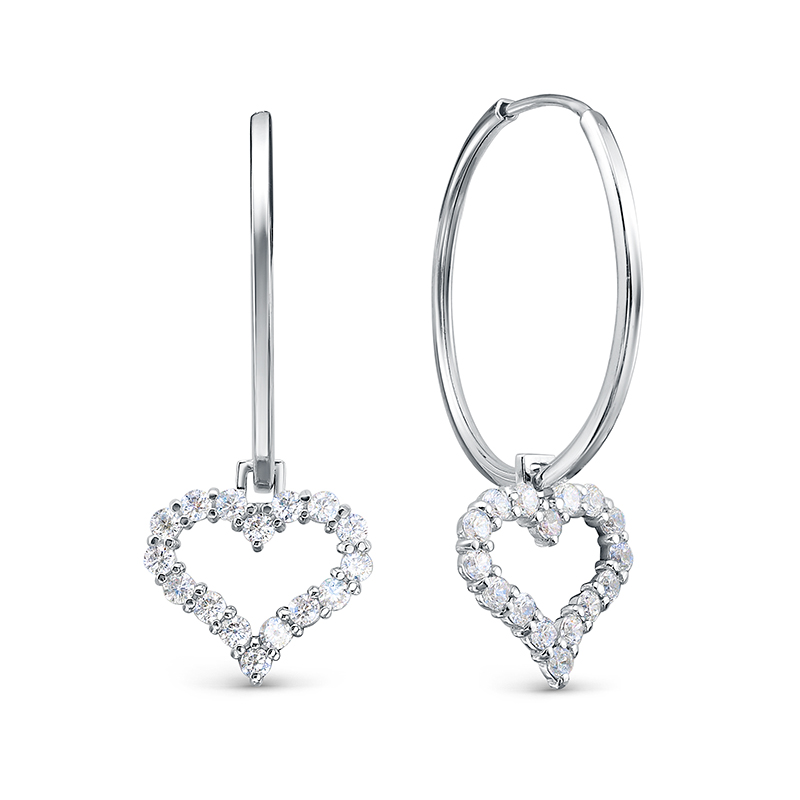 Ювелирное изделие - Серьги из серебра с фианитами в магазине Best-Gold 146925