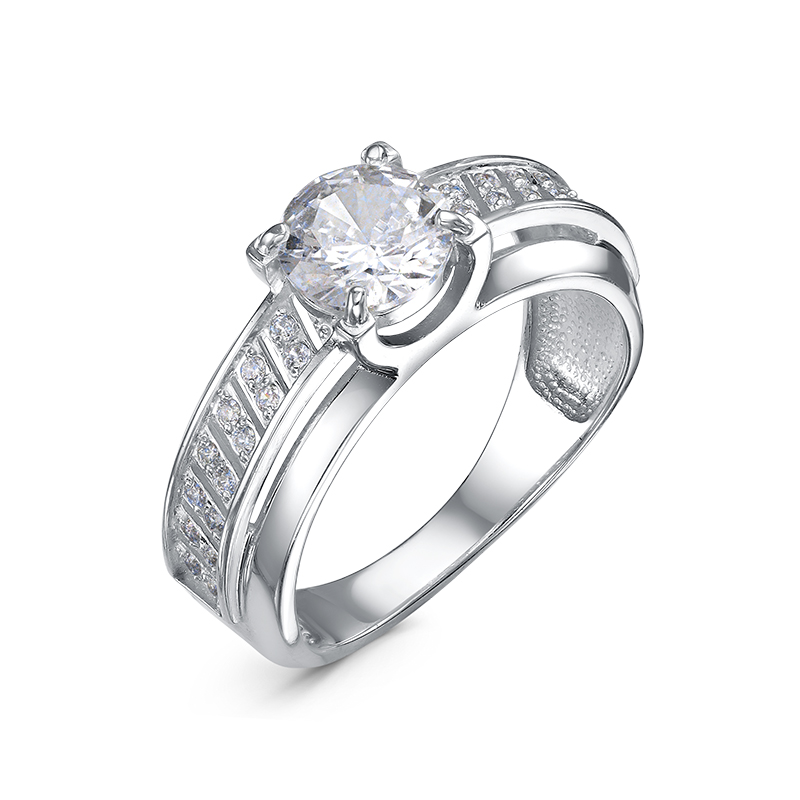 Кольцо из серебра с фианитами