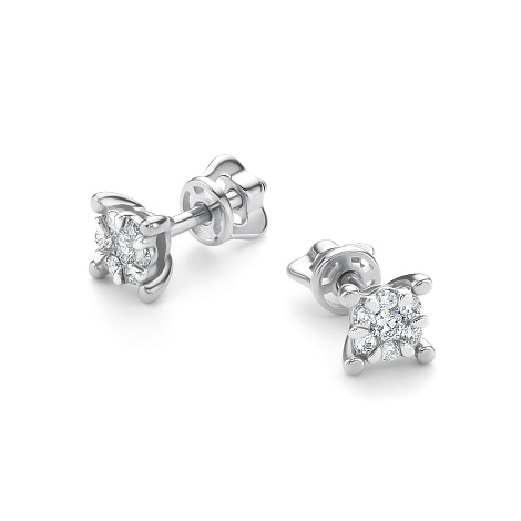 Серьги из белого золота с бриллиантами