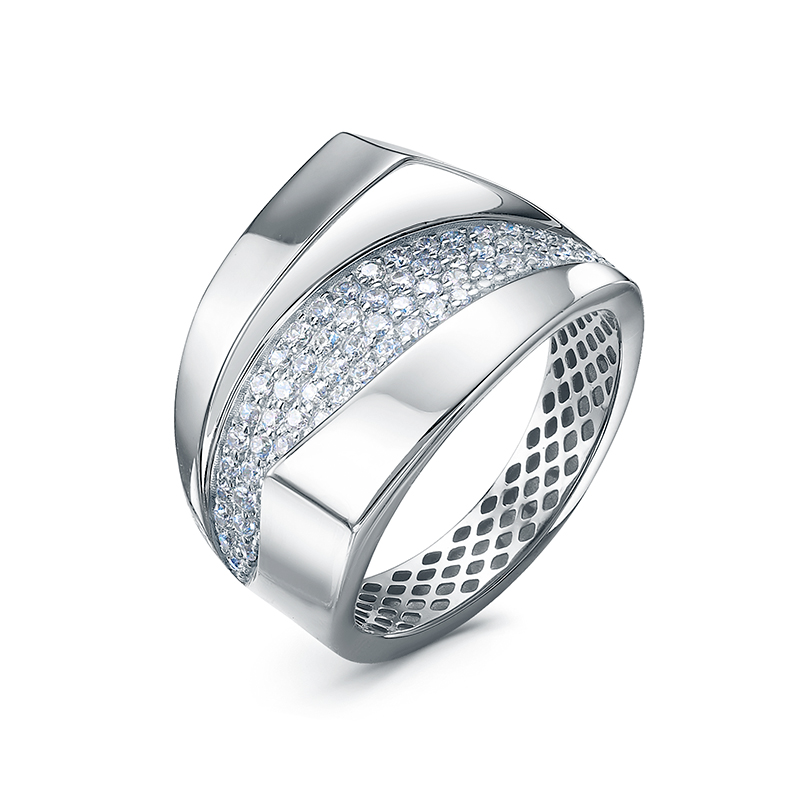 Кольцо из серебра с фианитами