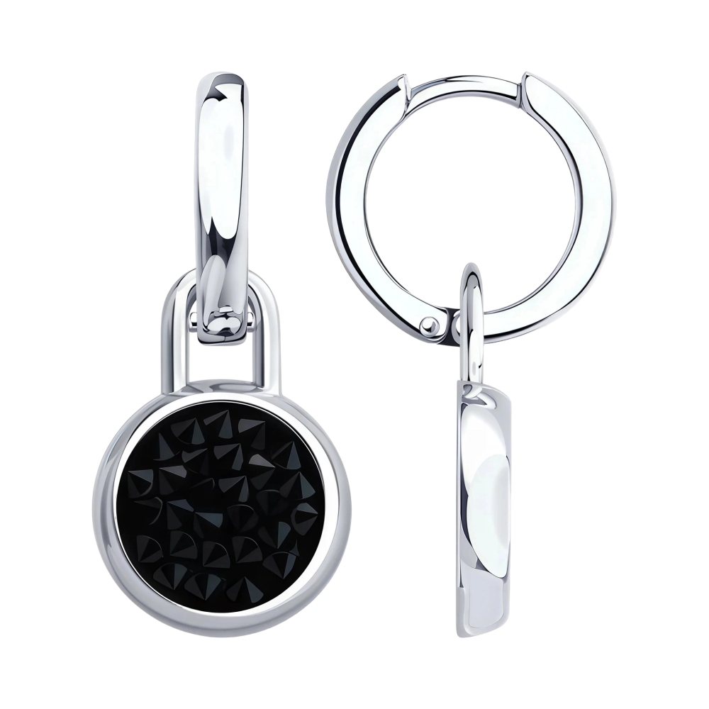 Ювелирное изделие - Серьги из серебра с кристальной тканью в магазине Best-Gold 152831