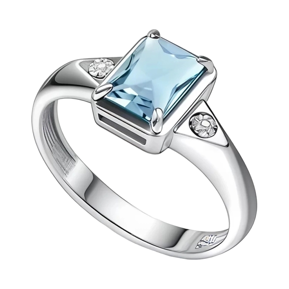 Ювелирное изделие - Кольцо из серебра с топазом и бриллиантами в магазине Best-Gold 146634