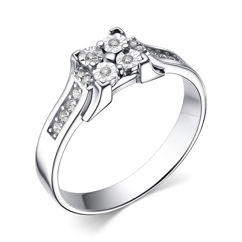 Кольцо из белого золота с бриллиантами