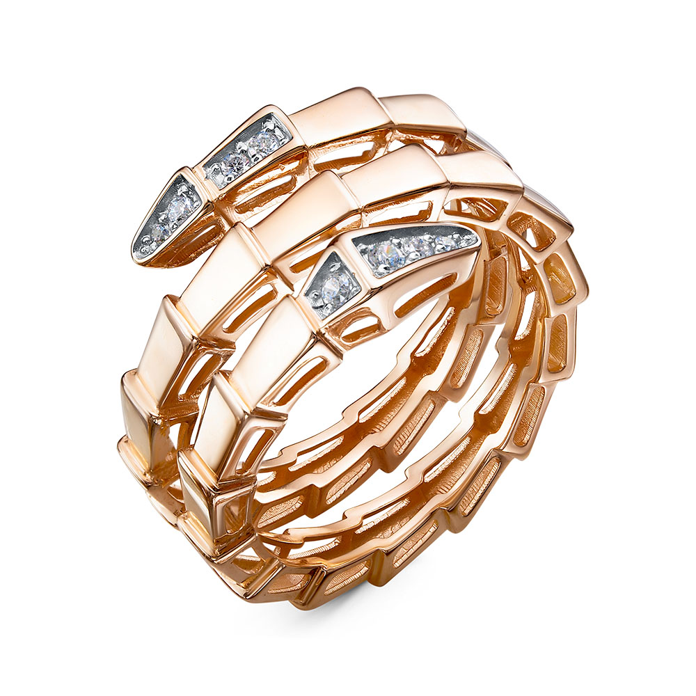 Ювелирное изделие - Кольцо из красного золота с фианитами в магазине Best-Gold 153824