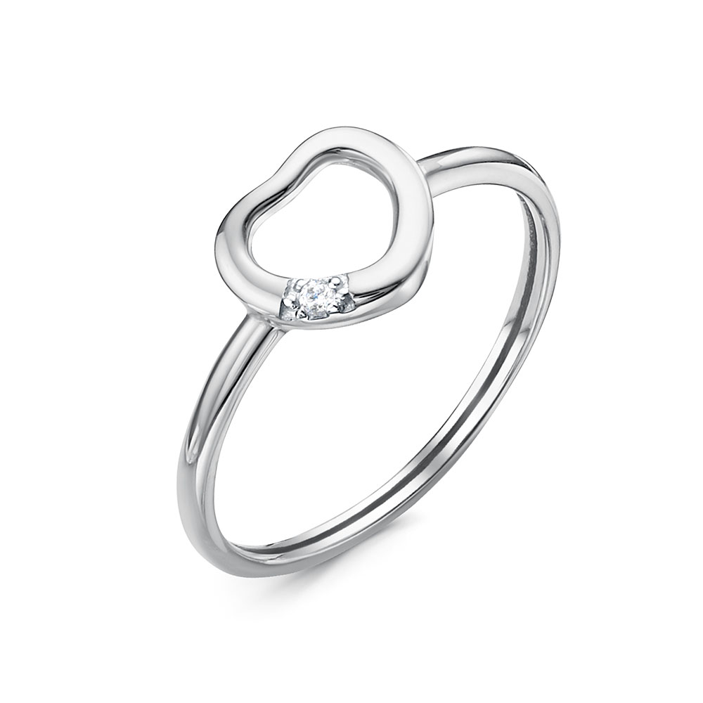 Кольцо из серебра с фианитом