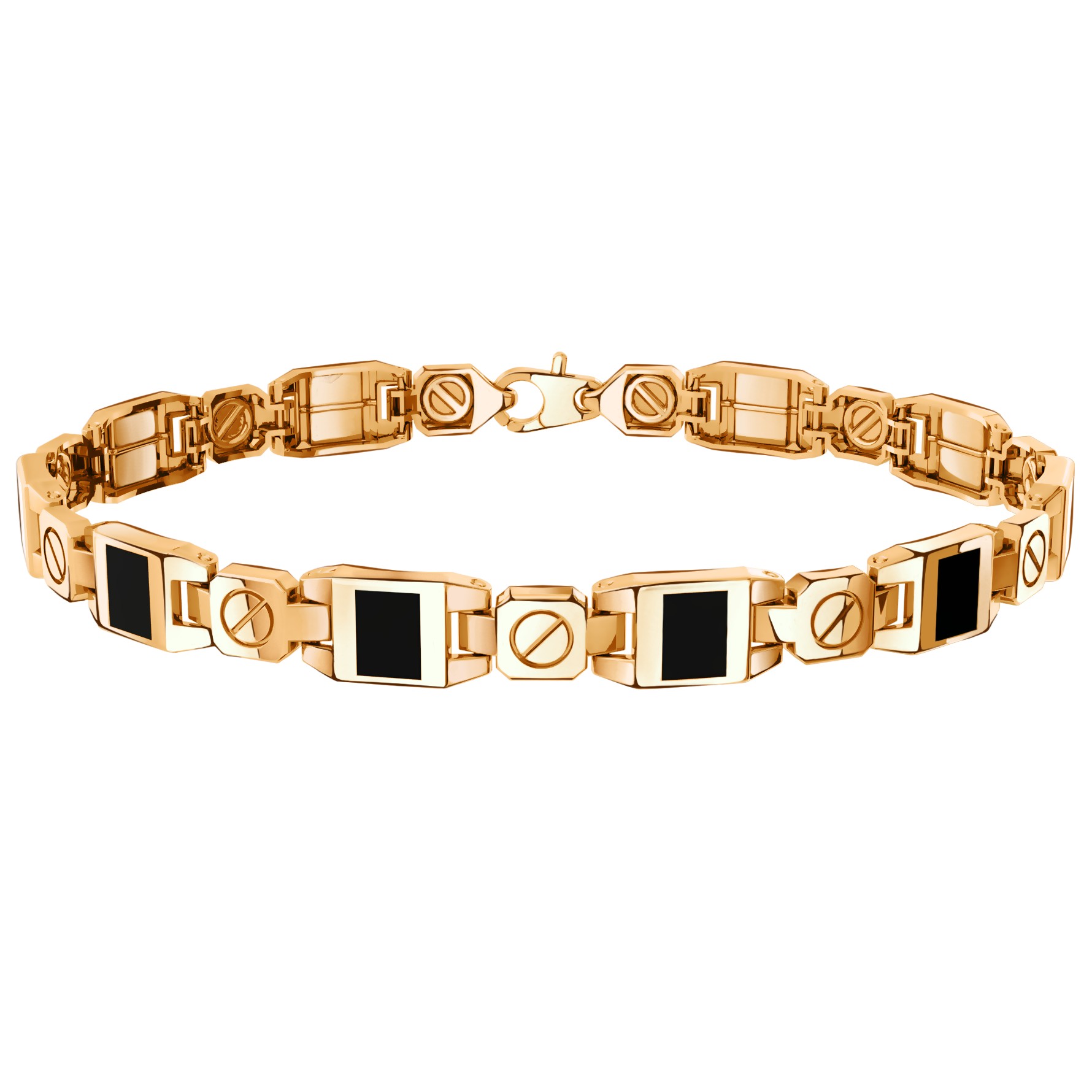 Ювелирное изделие - Браслет из красного золота с ониксом в магазине Best-Gold 134537