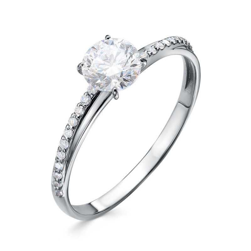 Ювелирное изделие - Кольцо помолвочное из белого золота с бриллиантами в магазине Best-Gold 158217