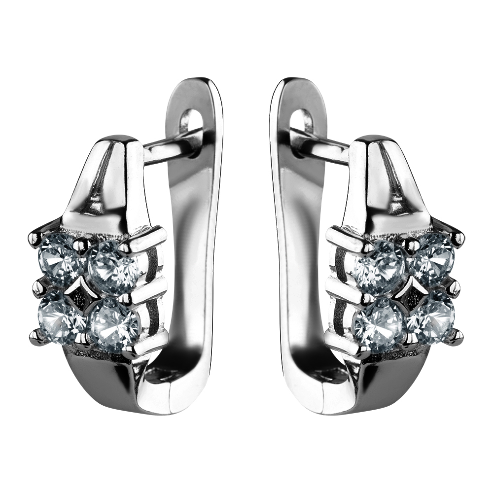 Ювелирное изделие - Серьги из серебра с цирконием в магазине Best-Gold 146579