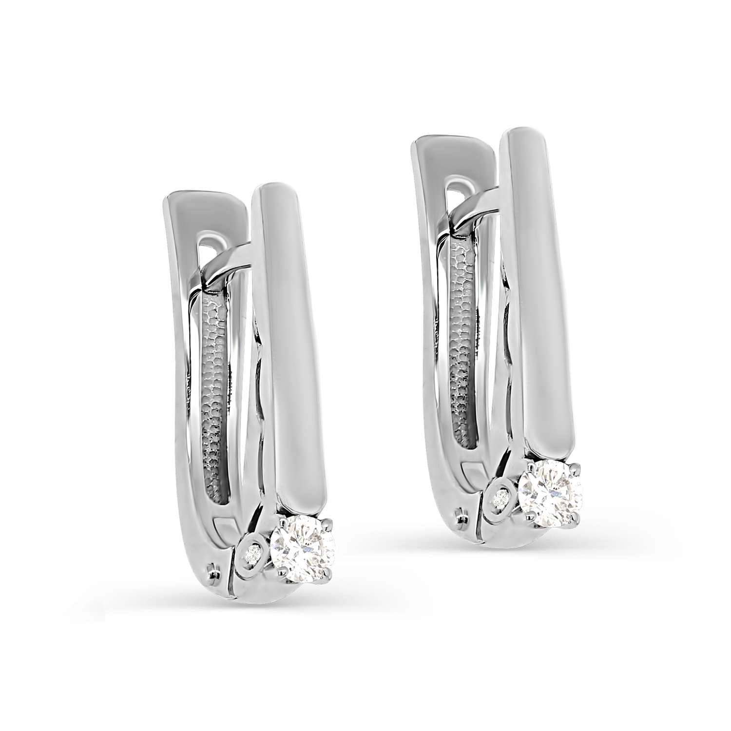 Ювелирное изделие - Серьги из белого золота с бриллиантами в магазине Best-Gold 148492