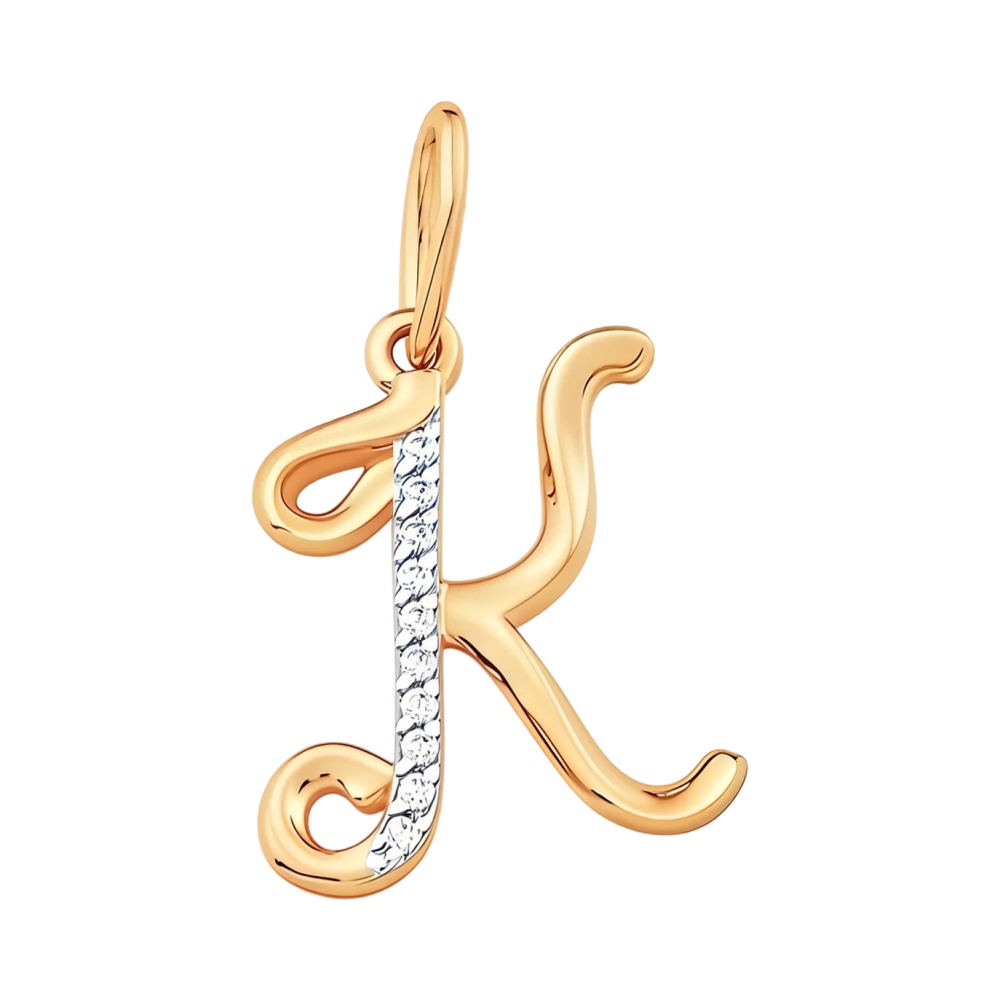 Ювелирное изделие - Подвеска из желтого золота с фианитами в магазине Best-Gold 129227