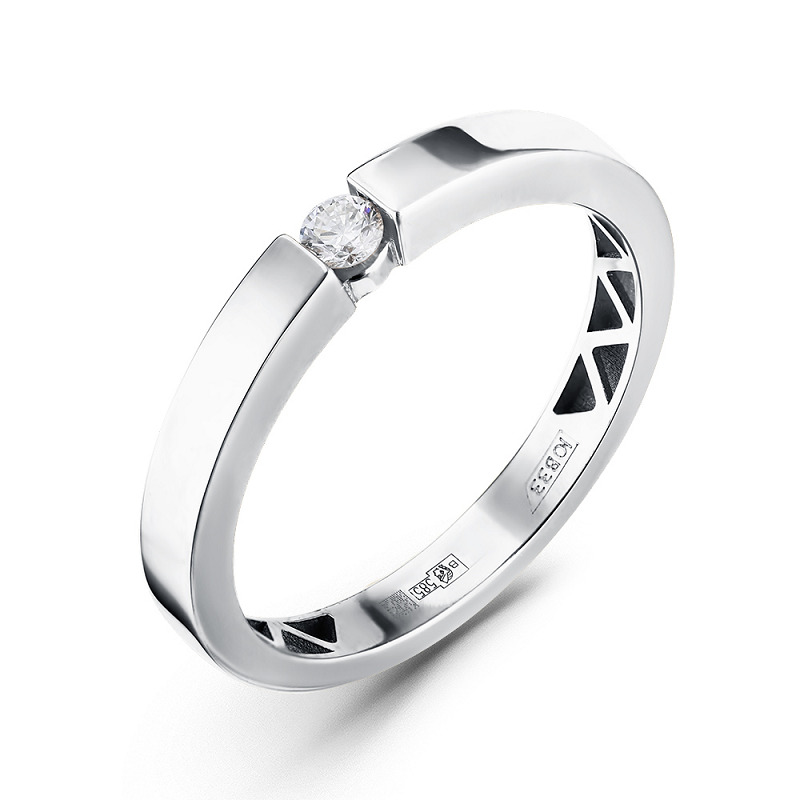 Ювелирное изделие - Кольцо помолвочное из белого золота с бриллиантом в магазине Best-Gold 155588