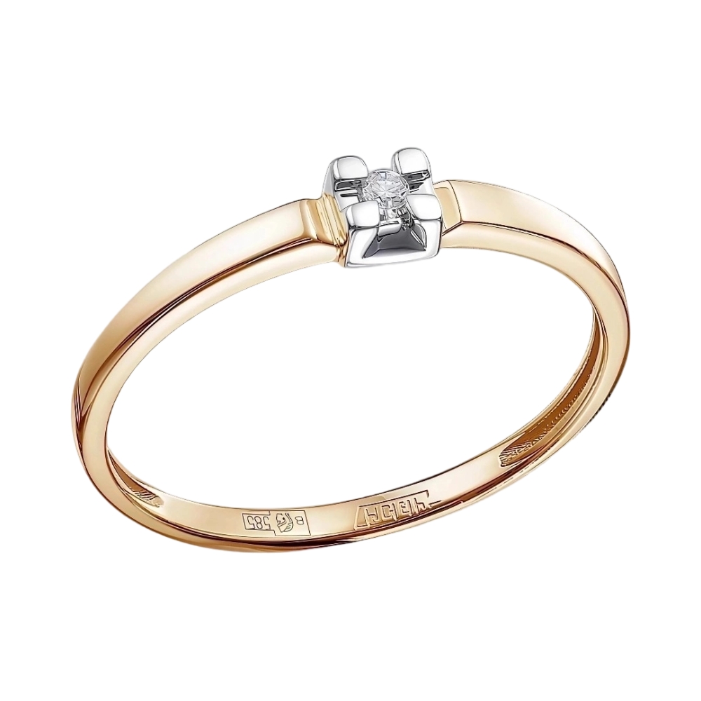 Ювелирное изделие - Кольцо помолвочное из красного золота с бриллиантом в магазине Best-Gold 156217