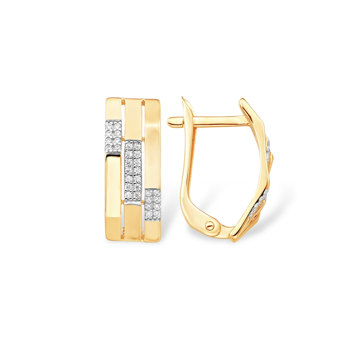 Ювелирное изделие - Серьги из красного золота с фианитами в магазине Best-Gold 152043