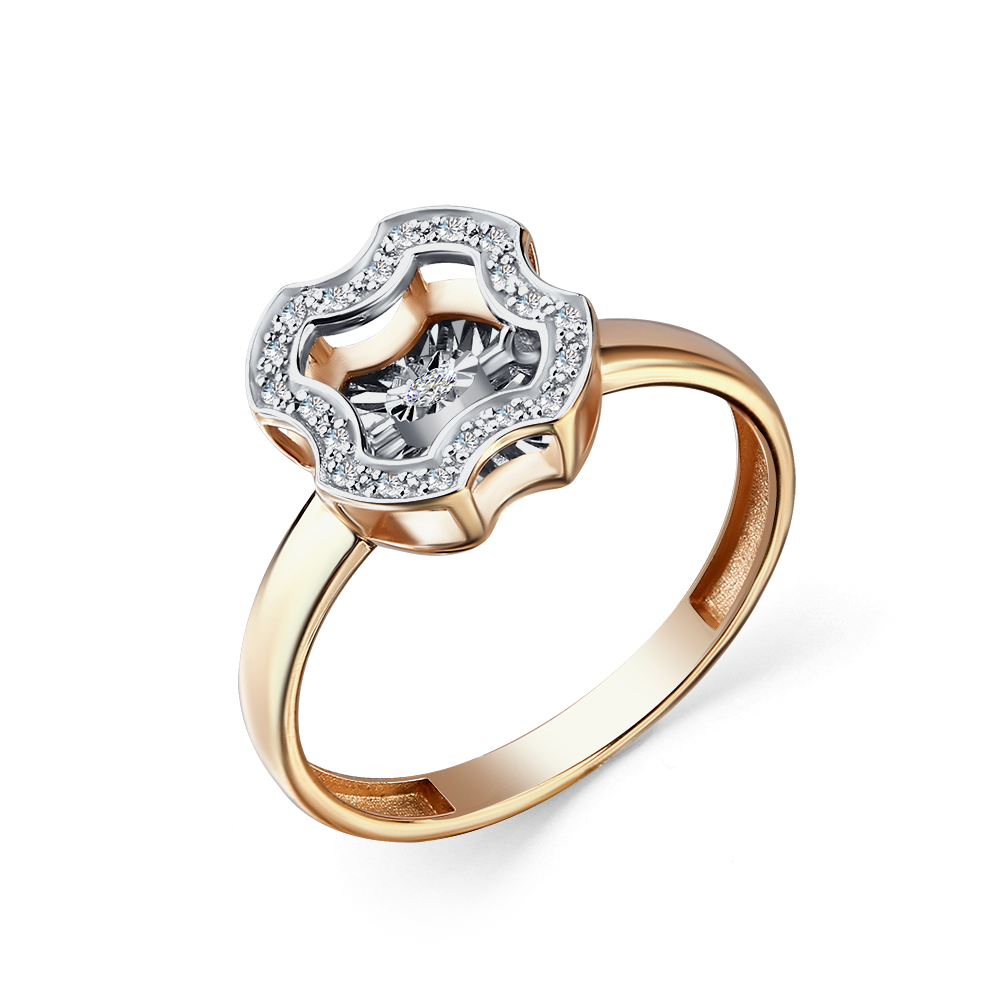 Ювелирное изделие - Кольцо из красного золота с бриллиантами в магазине Best-Gold 154987