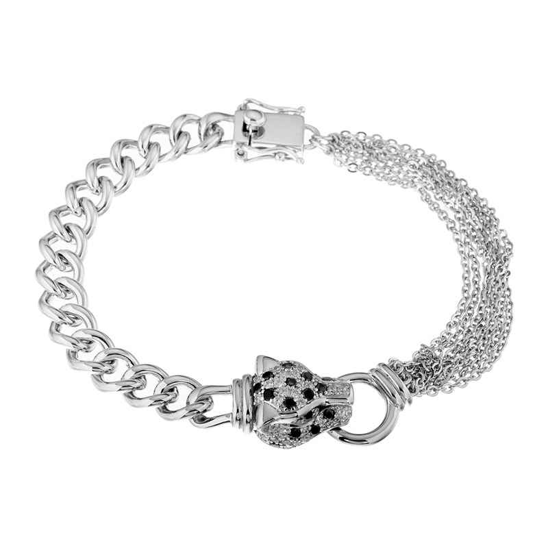 Браслет из серебра с цирконами