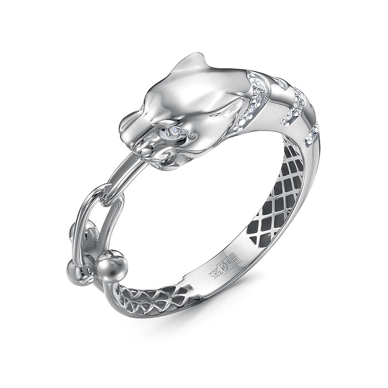 Кольцо из серебра с фианитами