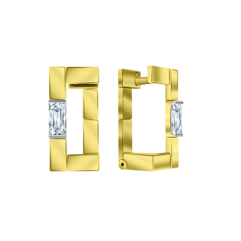 Ювелирное изделие - Серьги из желтого золота с фианитами в магазине Best-Gold 155976